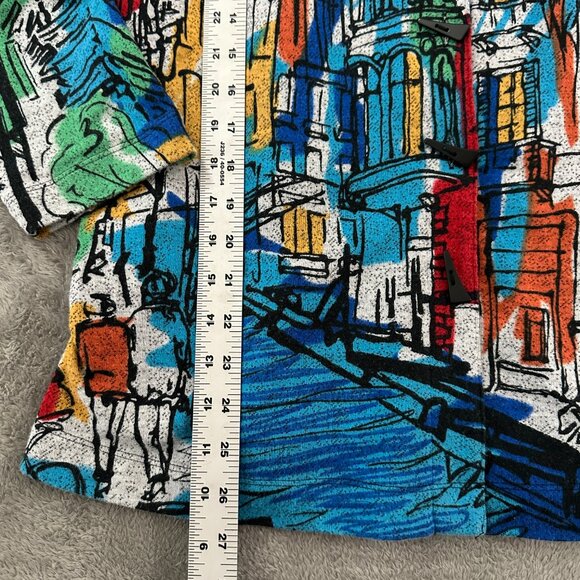 Ali Miles Button Up Shirt Blouse Women's MEDIUM Artsy Art To Wear Colorful - Picture 4 of 6